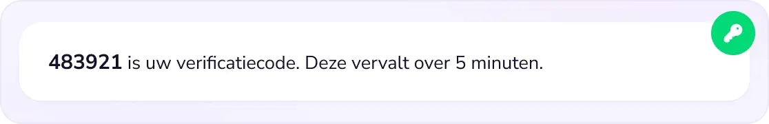 Bericht met een eenmalige verificatiecode