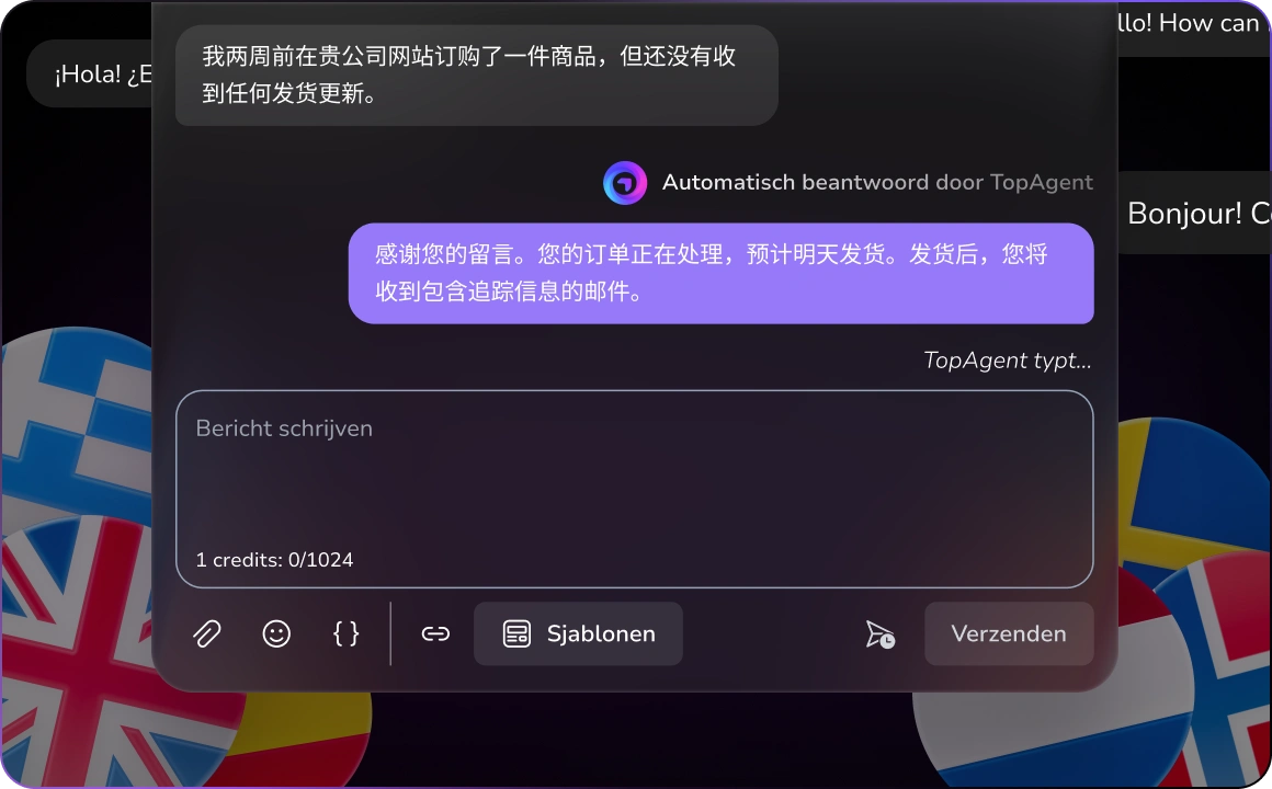 Visual van AI-gestuurde meertalige klantenondersteuning.