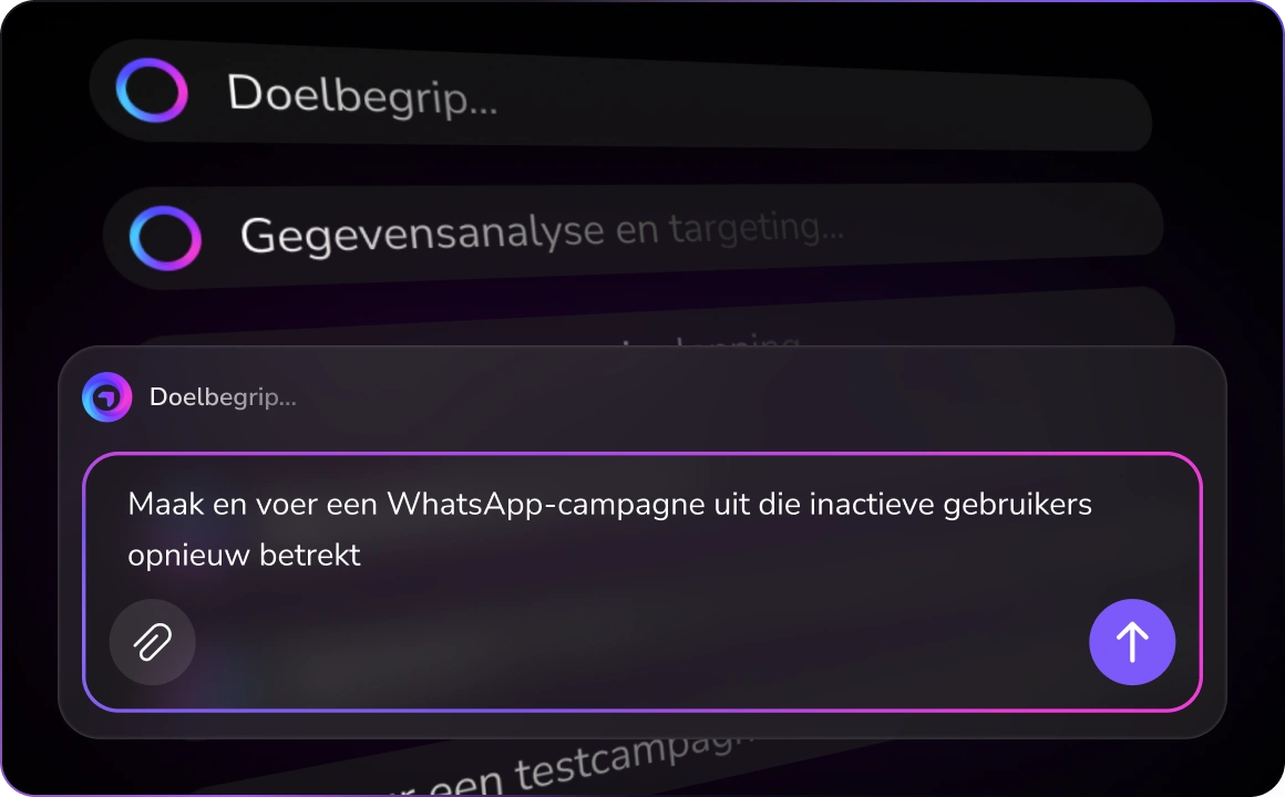 Screenshot van het TopMessage WhatsApp-campagne-aanmaakscherm.