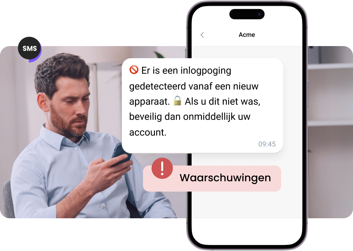 Beveiligingswaarschuwingen via SMS