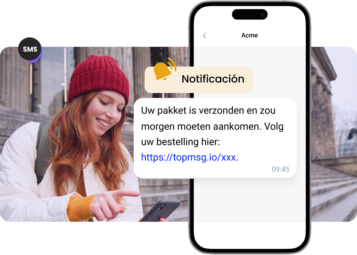 Meldingen via SMS