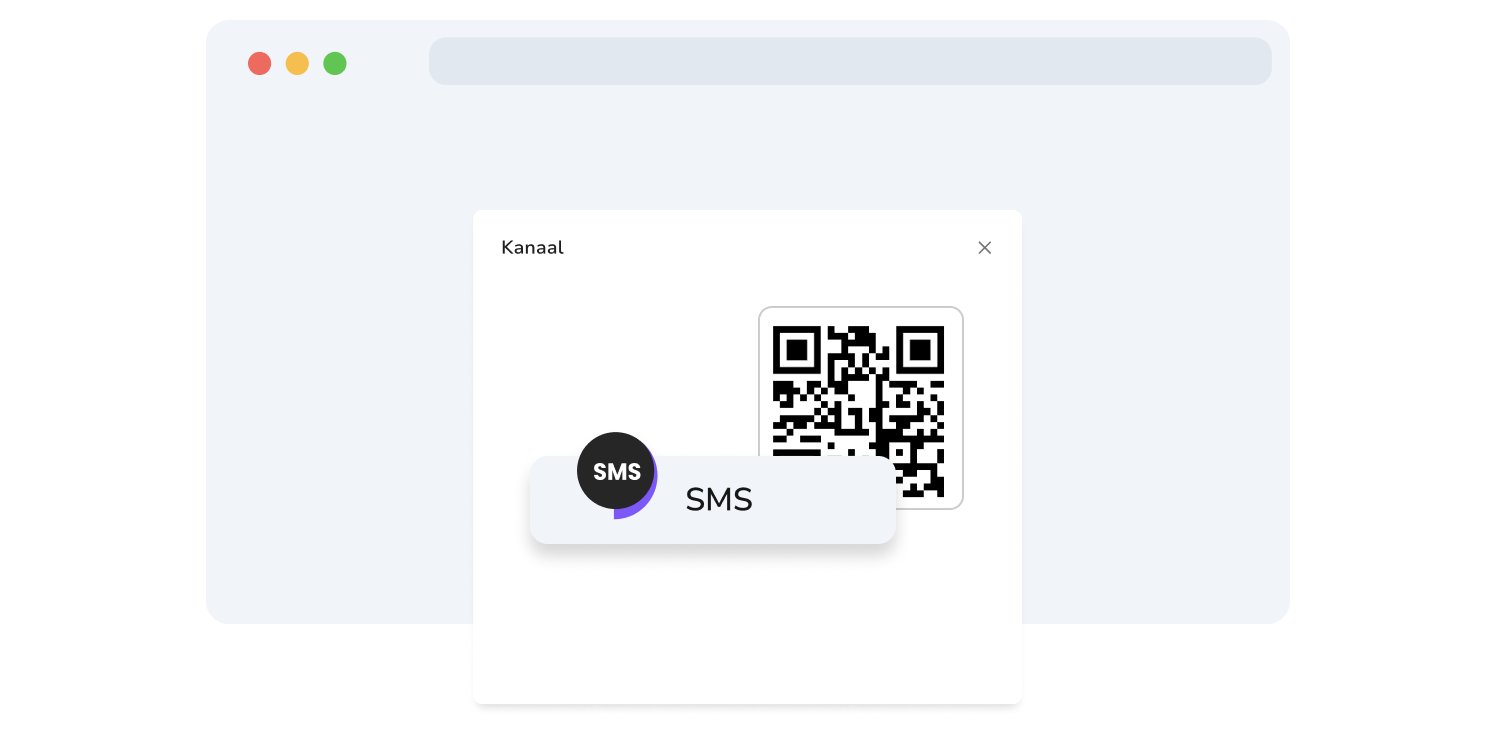 Screenshot van de API SMS QR-code generatiepagina van TopMessage.